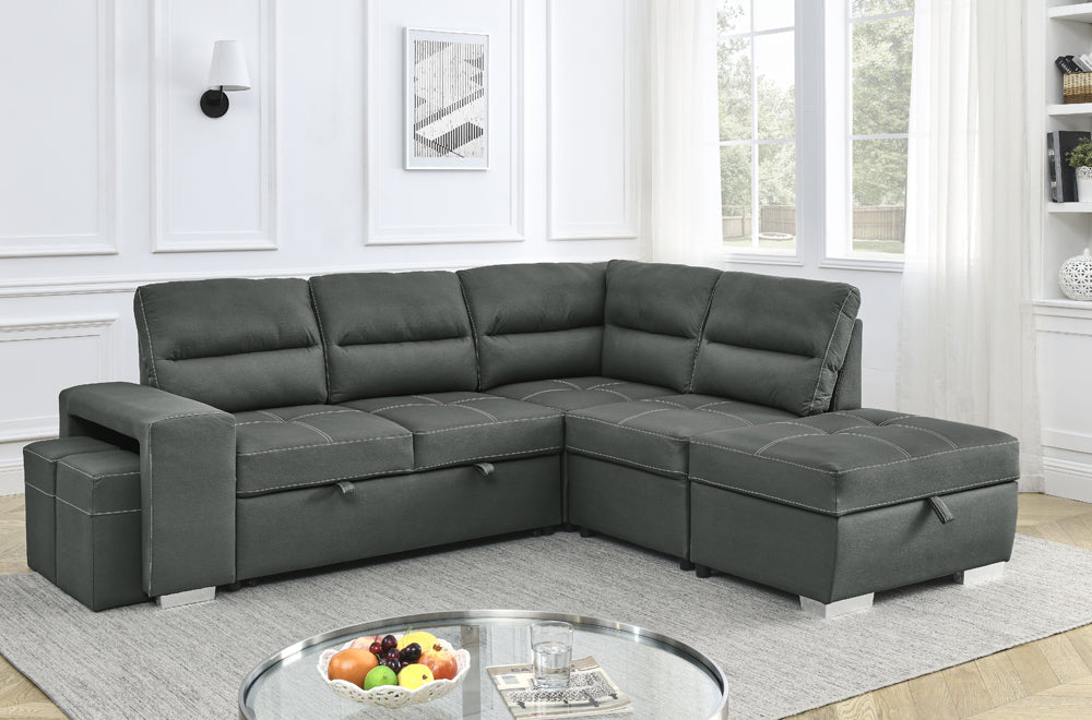 Gray suede deals sectional