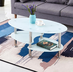 Marble-look Glass Coffee Table - IF-2028