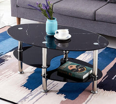 Marble-look Glass Coffee Table - IF-2028