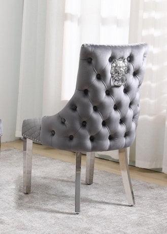 Grey Lionhead Dining Chair, Set of 2 - IF-1280