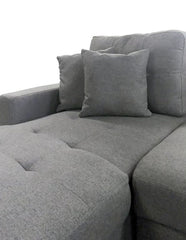 T-1245 Grey Linen Sofa Bed Reversible Sectional w/ Storage