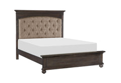 Motsinger Wood Platform Bed w/ Fabric Padded Headboard