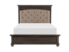 Motsinger Wood Platform Bed w/ Fabric Padded Headboard