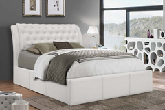 IF-187 White PU Platform Bed