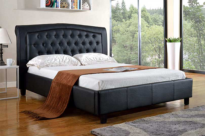 IF-192B Black PU Platform Bed