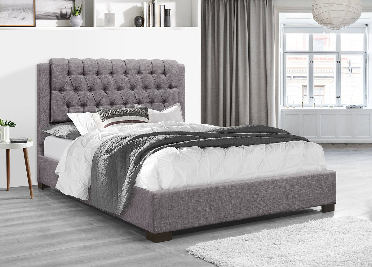 IF-196 Grey Fabric Platform Bed