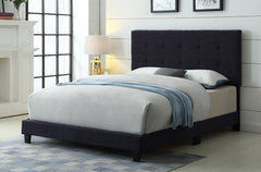 T-2113B Blue Linen Tufted Bed