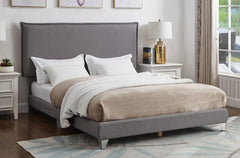 T-2172G Grey Linen Tufted Platform Bed