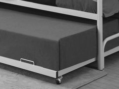 IF-318 White Metal Trundle Bed w/ Pull Out Bed