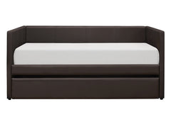 Adra Espresso PU Trundle Bed w/ Pull Out Bed