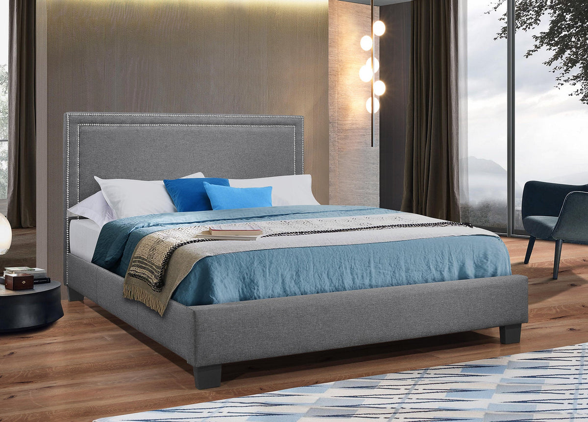 IF-5280 Grey Fabric Platform Bed