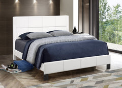 IF-5351 White PU Platform Bed