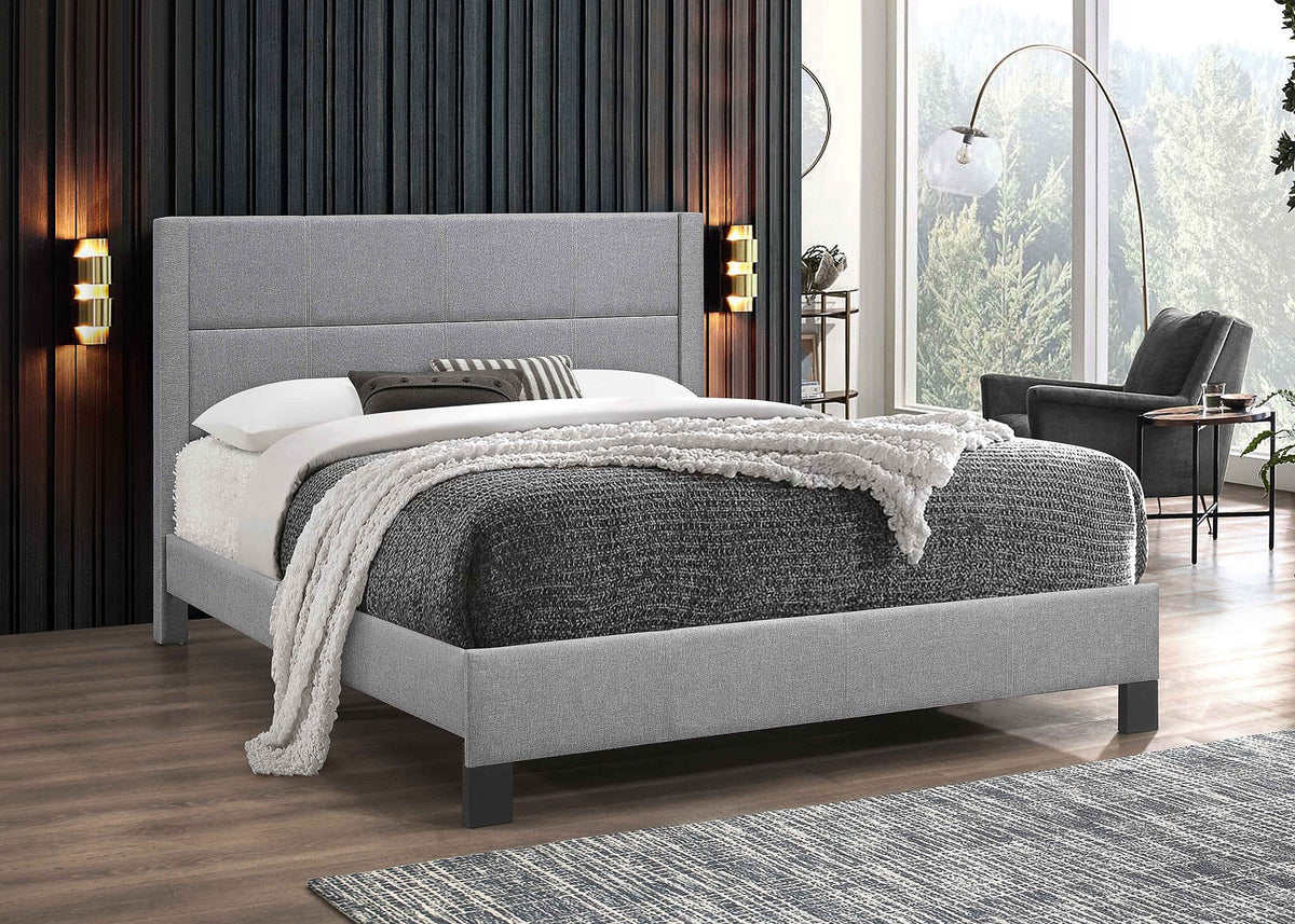 IF-5354 Grey Fabric Platform Bed