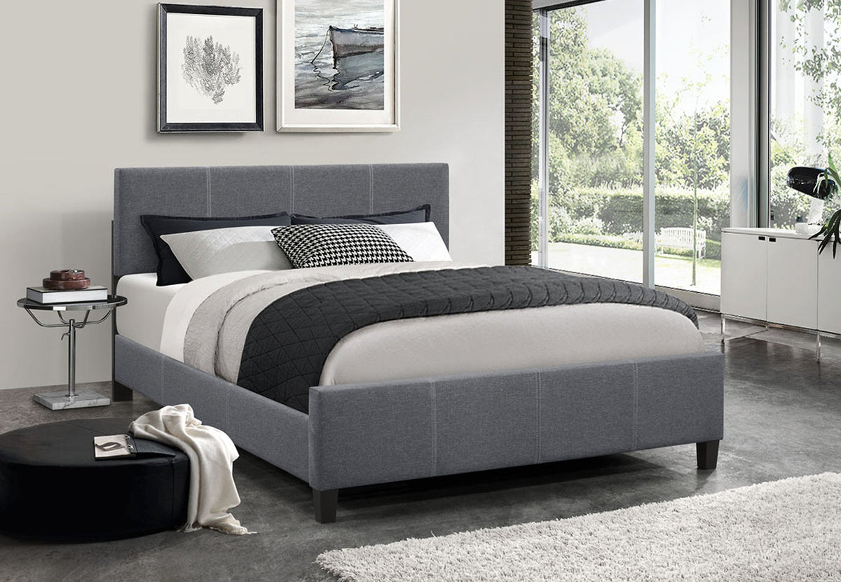 IF-5430 Dark Grey Fabric Adjustable Headboard Platform Bed – GTA ...