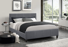 IF-5430 Dark Grey Fabric Adjustable Headboard Platform Bed