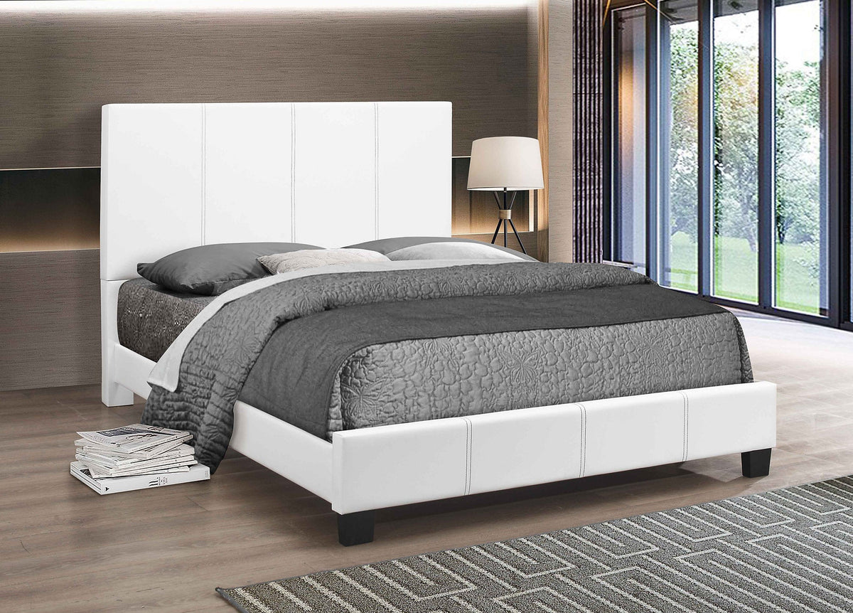 IF-5471 White PU Platform Bed