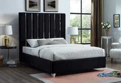 IF-5621 Black Velvet Platform Bed