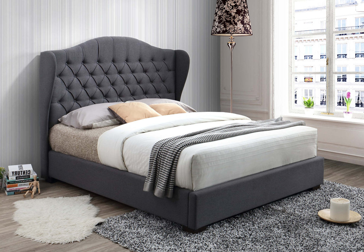 IF-5730 Grey Fabric Platform Bed