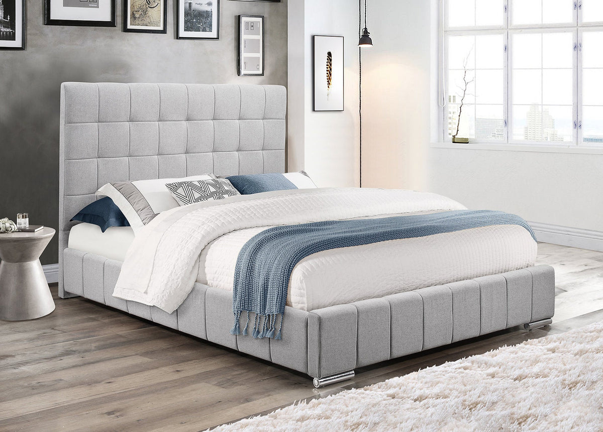 IF-5780 Grey Fabric Platform Bed