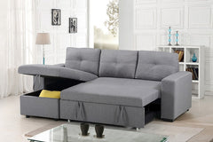 IF-9031 Grey Fabric Sofa Bed Reversible Sectional w/ Storage