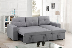 IF-9031 Grey Fabric Sofa Bed Reversible Sectional w/ Storage