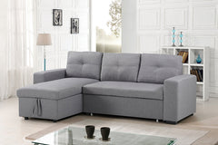 IF-9031 Grey Fabric Sofa Bed Reversible Sectional w/ Storage