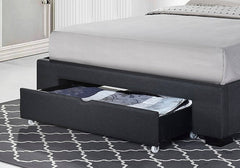 Sofia Charcoal Fabric Platform Bed w/ Storage Drawer