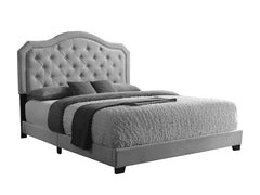 Helen Grey Velvet Platform Bed