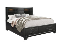 IF-Ava Wood Platform Bed w/ Storage Drawers