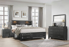 IF-Ava Wood Platform Bed w/ Storage Drawers