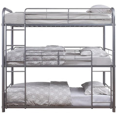 B-504 Grey Metal Triple Bunk Bed (Twin/Twin/Twin)