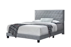 Diamond Grey Velvet Platform Bed