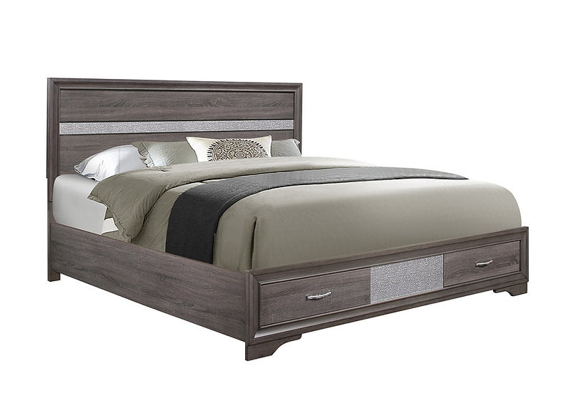 IF-Harper Wood Platform Bed w/ Storage Drawers