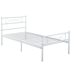 IF-154W White Metal Steel Platform Bed