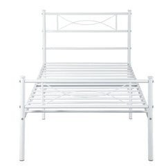 IF-154W White Metal Steel Platform Bed