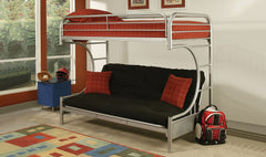 IF-230G Grey Metal Futon Bunk Bed (Twin/Futon)