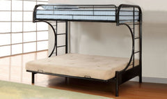 IF-230B Black Metal Futon Bunk Bed (Twin/Futon)