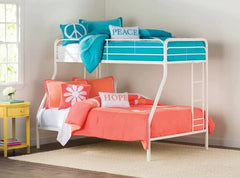 IF-501W White Metal Bunk Bed (Twin/Full)