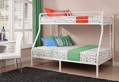 IF-501W White Metal Bunk Bed (Twin/Full)