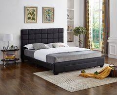 IF-5490 Black PU Platform Bed w/ Storage Drawer