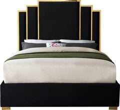 Chloe Black Velvet Platform Bed