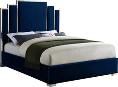 Chloe Blue Velvet Platform Bed