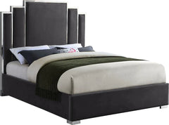 Chloe Grey Velvet Platform Bed