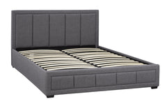 Westley Grey Fabric Platform Bed w/ Hydraulic Lift Storage