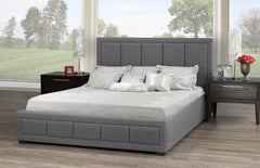 Westley Grey Fabric Platform Bed w/ Hydraulic Lift Storage