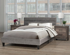 LX895 Grey Velvet Platform Bed