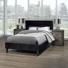 LX895 Black Velvet Platform Bed