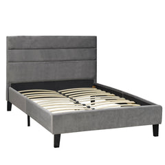 LX895 Grey Velvet Platform Bed