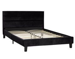 LX895 Black Velvet Platform Bed