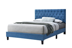 New York Blue Fabric Platform Bed